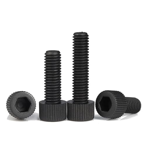 Nylon Sechskantschraube schwarz/weiß M3 M4 M5 M6 M8 M10, 5-50 Stück, Tassenkopf, gerändelte Kunststoffschraube für Isolierung Verwendung (Color : Black, Size : 35MM_M4 (50PCS)) von IOFIT