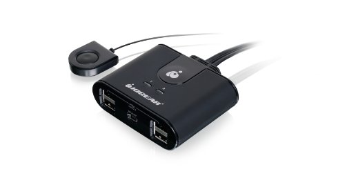 IOGEAR USB 2.0 2x4 Peripherie-Switching-Hub – 2 PC-Share to 4 USB-Geräte – bis zu 480 Mbps – Aufladen von mobilen Geräten – Maus/Tastatur – Drucker – Scanner – EX HD – LED-Anzeigen mit Fernbedienung – von IOGEAR