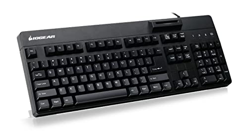 IOGEAR 104-Key Keyboard w/Built-in Common Access Card Reader, GKBSR202TAA von IOGEAR