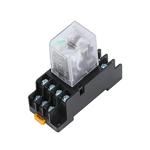 IOGKDUQC Relais HH54P MY4NJ Steckrelais PYF14A DC/AC 12 V 24 V 36 V 48 V 110 V 220 V DC/AC 5 A Silberkontakt 14-polig 4 PDT Relaissockel(Dc,220V) von IOGKDUQC