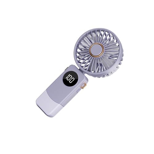 IOIUSKKU Kompakter tragbarer, tragbarer Mini Halsventilator, 5 Gang Windregulierung, intuitiver Strom und Wind wiederaufladbarer, Lavendel, 1200M von IOIUSKKU