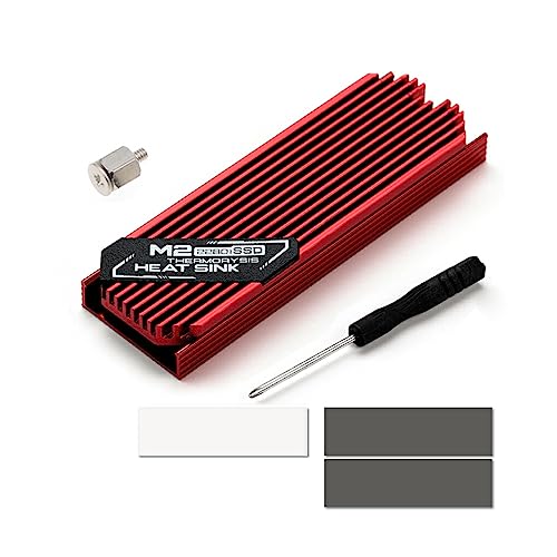 IOIUSKKU M.2 SSD Kühlkörper Solid State Festplatte Aluminium Laufwerk Motherboard Kühler Kühler Wärmeleitpad für PCIE 2280, Rot von IOIUSKKU
