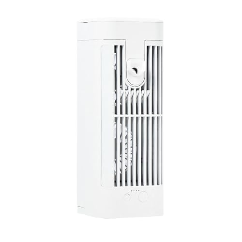IOIUSKKU Wiederaufladbarer Kühlerlüfter, Ultraschall Wasserdiffusion, Doppellüfter zur Reduzierung von Luftstromverlusten, Ultraschallzerstäubung, Spray (1200 mAh) von IOIUSKKU