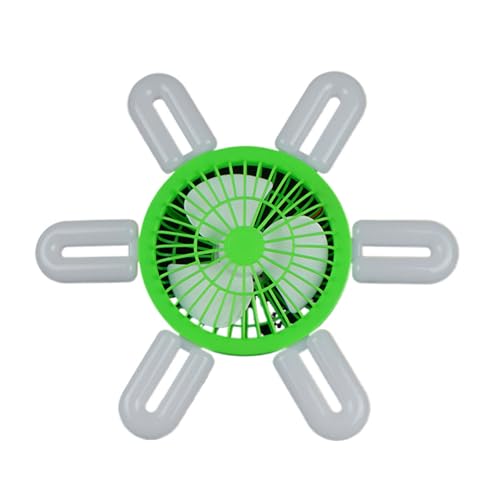 IOIUSKKU Wiederaufladbarer tragbarer mit Fernbedienung und E27 Universal Fernbedienung mit Schrauböffnung ist mehr, Grün, 6 flügeliges Fächerlicht von IOIUSKKU