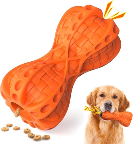 IOKHEIRA Kauspielzeug für Aggressive Kauer, Unzerstörbares Hundespielzeug, Ungiftig, Robust, Naturkautschuk, für Kleine mittelgroße und große Hunde(Orange, Weben) von IOKHEIRA