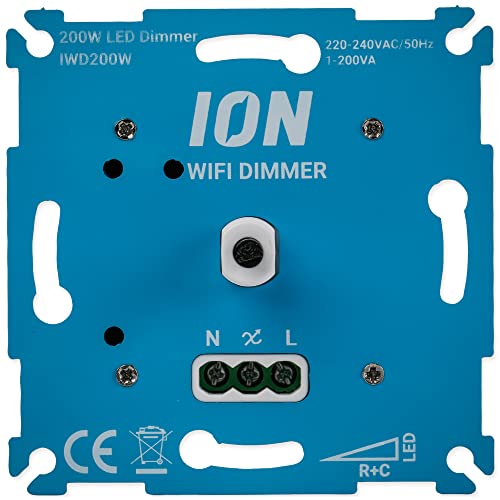 ION INDUSTRIES Professional 200W WIFI LED Dimmer - Der erste ohne neutralen Draht - Gewinner Innovation Award - Funktioniert mit oder ohne WIFI und mit Tuya App von ION INDUSTRIES