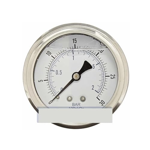 10er-Pack flüssigkeitsgefüllte Druckmessgeräte 0-30 PSI, 2,5"-Zifferblatt, 1/4"-Rückkappe WOG- von IONQXIDLD