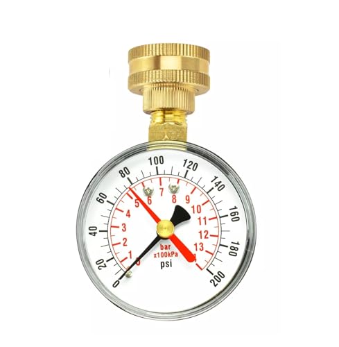 2-1/2" Wasserdruckprüfgerät 200 PSI, 3/4" Innengewindeschlauch- von IONQXIDLD