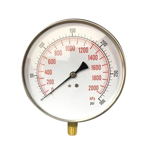 4-1/2" Universal-Druckmessgerät, 1/4" NPT LWR-Montage, SS-Gehäuse 0-300PSI von IONQXIDLD