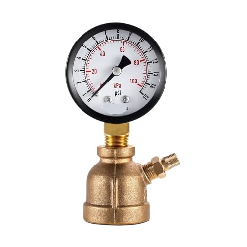 Gasprüfdruckmessgerät 15 lb, 15 PSI/100 kPa 3/4 Zoll FNPT Messingglockenkörper Gasprüfdruckmessgerät 15 lb, 15 PSI/100 kPa 3/4 Zoll FNPT Messingglockenkörper von IONQXIDLD