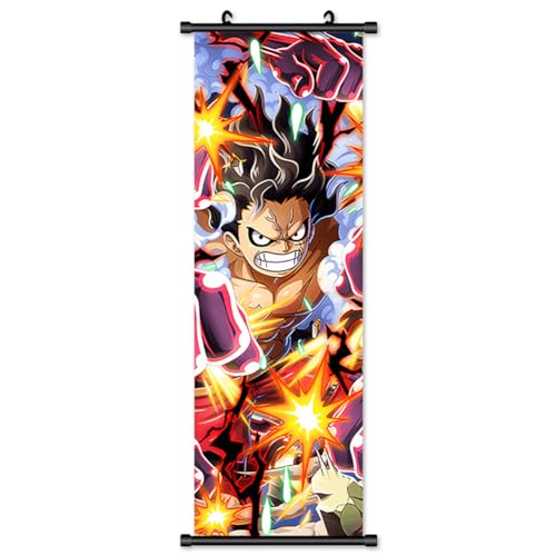 IOSCDH 75 x 25cm Anime Bild Scrollen Anime Poster Fabric Roll Lu-ffy Comic Scroll Hängende Wanddekoration Hängende Bilder Lu-ffy Posters Anime Posters for Heimdekoration von IOSCDH