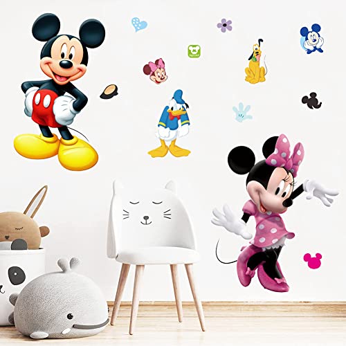 Mic-ky und Minn-ie Wandtattoo Wandaufkleber, 3d Wand Karikatur Deko Wandsticker, Abnehmbare Aufkleber Wall Stickers, Wandtattoo für Babyzimmer Spielzimmer Wandtattoo Kind Babyzimmer A von IOSCDH