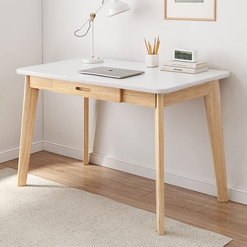 IOTXY Holz Kleiner Schreibtisch mit Schubladen - Computertisch im Heimbüro, Weiß, 80cm von IOTXY