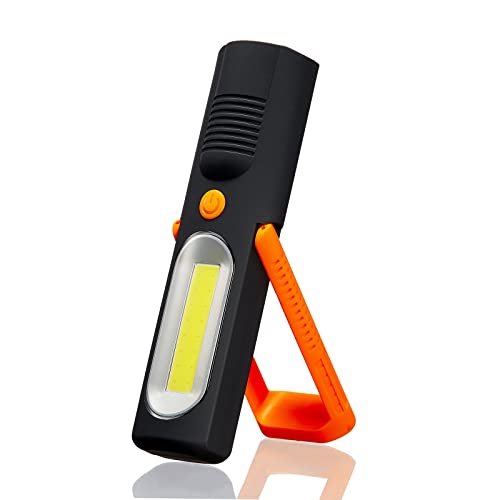 LED+COB Torches Inspection Lamp Camping Light,Hands-Free Garage Workshop Flashlight for Auto,with Adjustable Bracket and Magnetic Base Design, Suitable for Emergency use at Home Work（Orange） von IOUQ