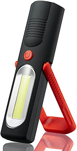 LED+COB Torches Inspection Lamp Camping Light,Hands-Free Garage Workshop Flashlight for Auto,with Adjustable Bracket and Magnetic Base Design, Suitable for Emergency use at Home Work（Red） von IOUQ