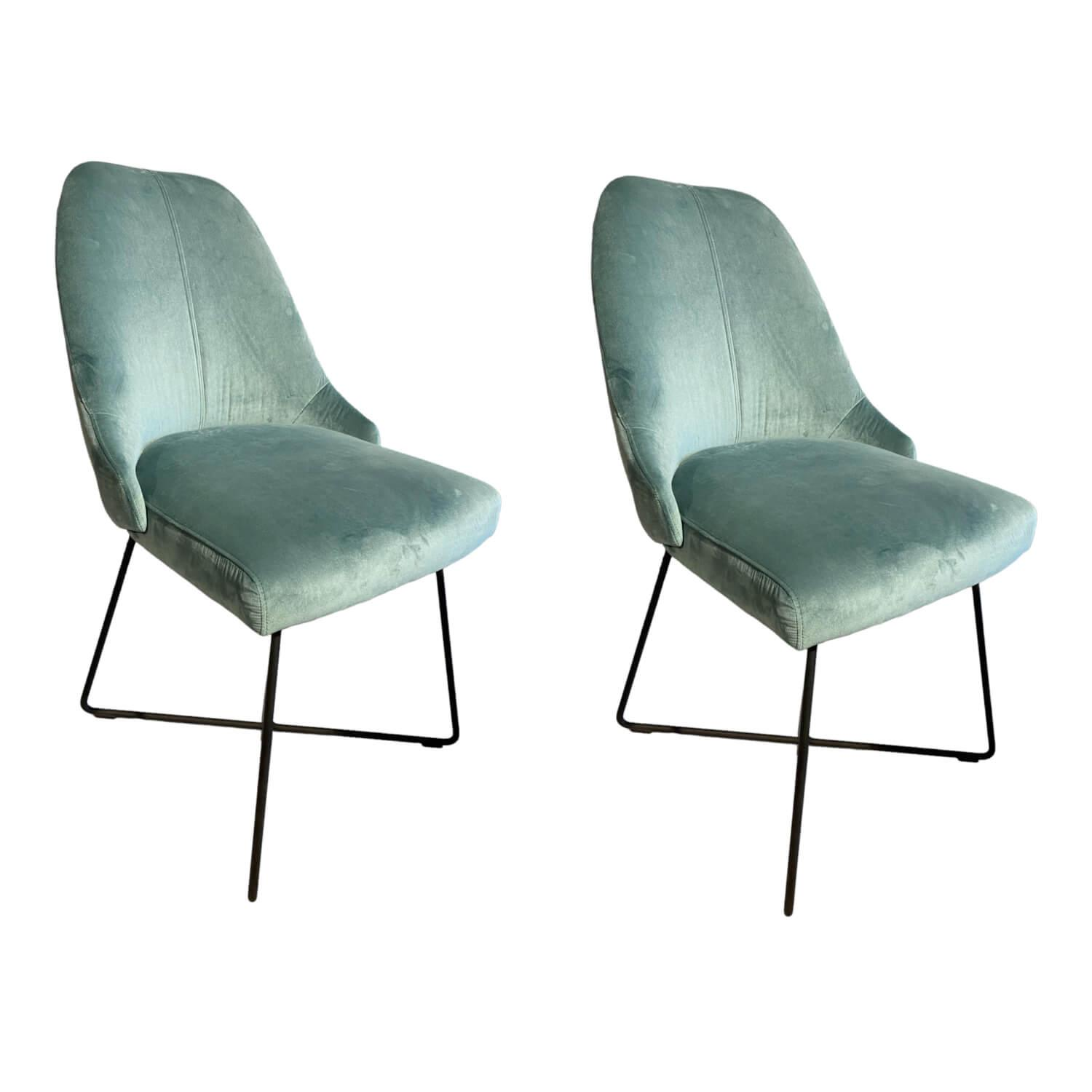 2er-Set Stuhl Flow Bezug Stoff Lennox 1-6847-082 Türkis Gestell Stahl Matt Schwa... 2er-Set Stuhl Flow Bezug Stoff Lennox 1-6847-082 Türkis Gestell Stahl Matt Schwa... von IP Design