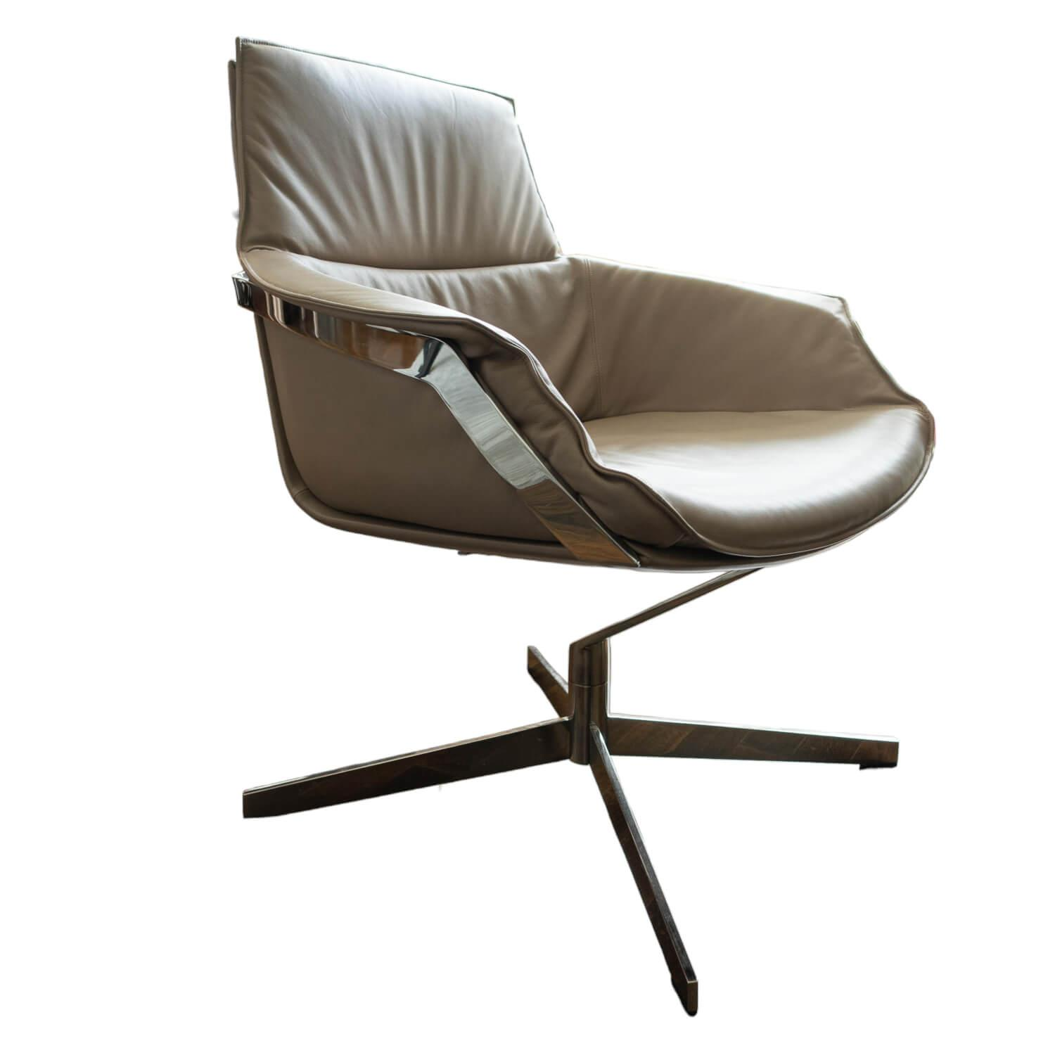 Sessel Bond Leder III Space Achat Beige Grau Sessel Bond Leder III Space Achat Beige Grau von IP Design