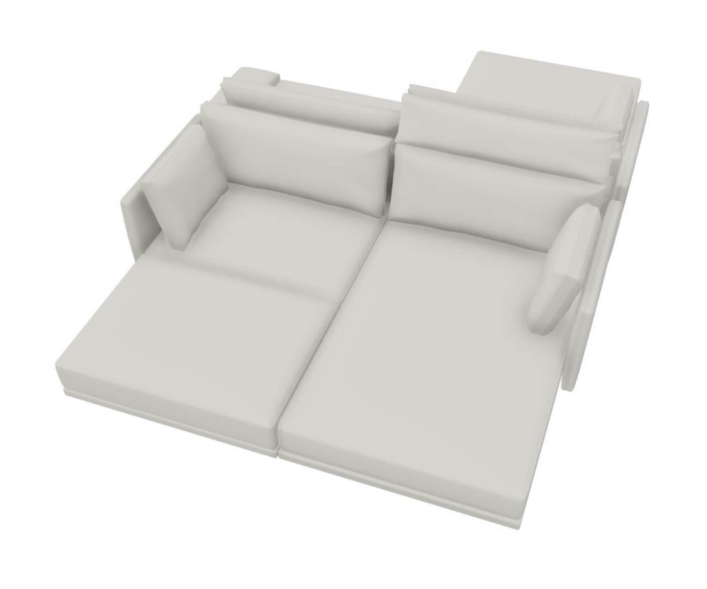 Sofa Cube Lounge Stoff 1744-222 Grau Mit 8 Kissen von IP Design