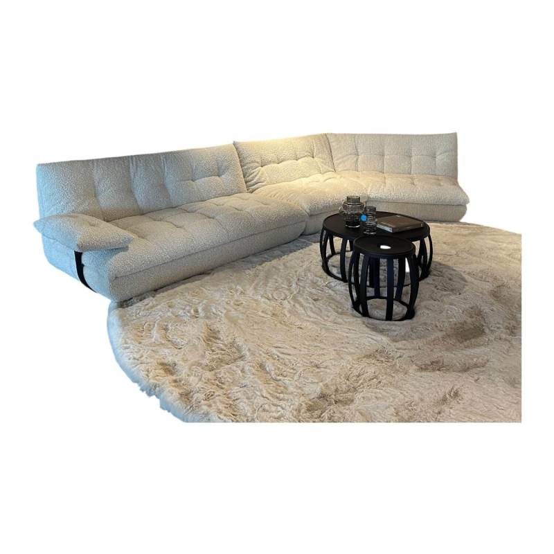 Sofa Soulmate Stoff Zoey 171 Creme Beige Gestell Massivholz Füße Kunststoff Schw... von IP Design