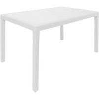 Gartentisch Portici, Rechteckiger Esstisch, Mehrzweck-Gartentisch in Rattan-Optik, 100 % Made in Italy, Cm 150x90h72, Weiß von IPAE PROGARDEN