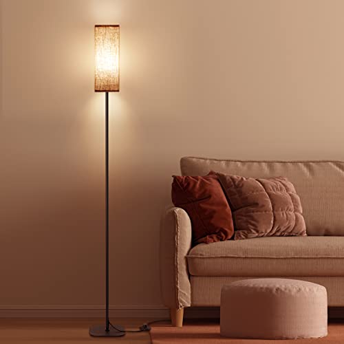 IPARTS EXPERT Stehlampe Wohnzimmer, LED Stehlampe Dimmbar, Standleuchte LED 12W mit Fußschalter Leinenschirm, Vintage Leselampe Farbtemperaturen Ecklampe für Schlafzimmer, Wohnzimmer, Büro von IPARTS EXPERT