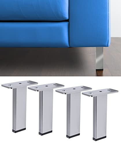 IPEA 4 Füße für Möbel und Sofas Modell TILT – Höhe 140 mm – Set mit 4 Beinen aus Eisen – Füßen im minimalistischen Design für Sessel, Schränke, Einrichtung – Farbe Chrom von IPEA