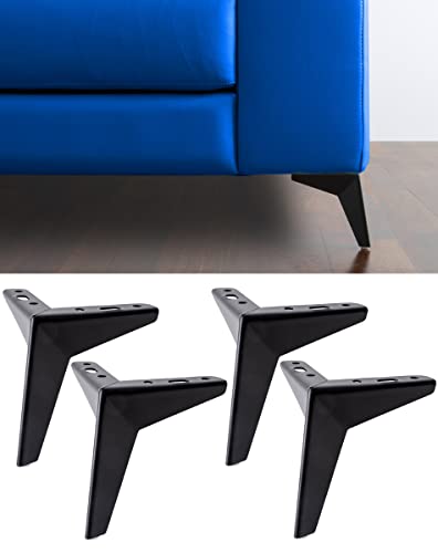 IPEA 4 x Füße für Sofas und Möbel Modell Jazz - Set mit 4 Füßen aus Eisen - modernes und Elegantes Design Farbe schwarz matt, Höhe 135 mm von IPEA