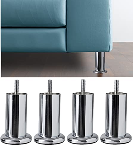 IPEA 4X Möbelfüße Sofa - Füsse Modell ACQUAMARINA – Höhe 100 mm – Füße im Eleganten Design für Sessel, Schränke, Betten - 4 Metall Beine aus Eisen – Mobelfusse Farbe Verchromt von IPEA