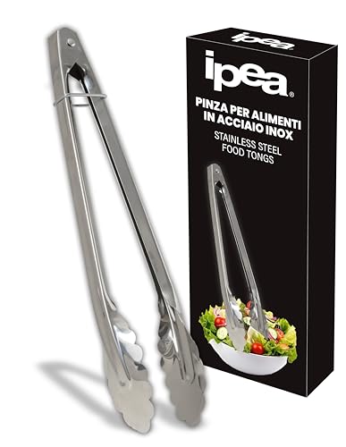 IPEA Küchenzange aus Edelstahl – 28 cm – Professionelle Zange für Fleisch, Salat, Pasta, Grill, Buffet mit Verriegelungssystem, robuste Mehrzweck-Kochzange von IPEA