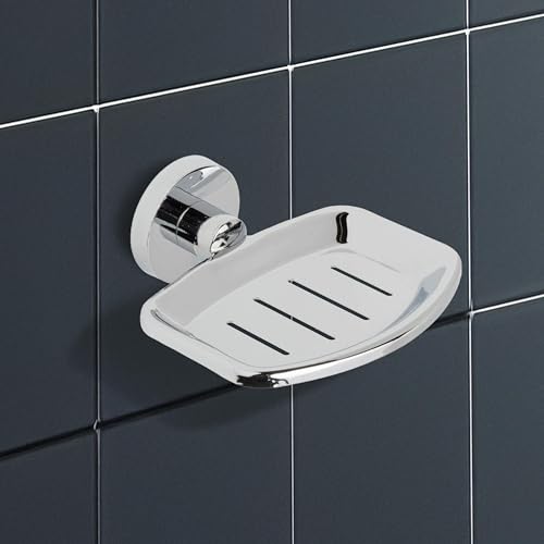 IPEA Selbstklebende Seifenschale aus Metall – Kein Bohren erforderlich – Modernes Design – Seifenhalter für die Wand zum Kleben im Badezimmer, Dusche, Küche, Haus – Seifen- oder Schwammhalter von IPEA