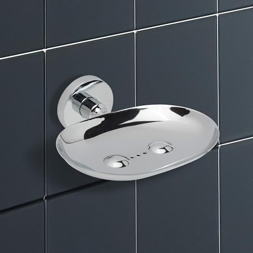 IPEA Selbstklebende Seifenschale aus Metall – Kein Bohren erforderlich – Modernes Design – Seifenhalter für die Wand zum Kleben im Badezimmer, Dusche, Küche, Haus – Seifen- oder Schwammhalter von IPEA
