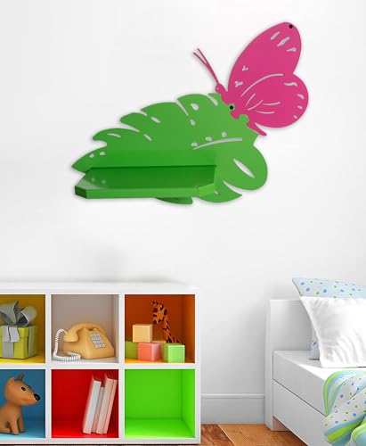 IPEA Wandregal für Kinderzimmer – Made in Italy – Design Schmetterling – Wandregale für Kinderschlafzimmer – aus Metall – buntes Regal für Bücher und Spielzeug von IPEA