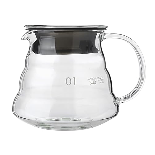 Glas Kaffeekanne Glass Coffee Server Borosilikatgehalt Teekanne Glas Hitzebeständig Transparent Glaskaraffe Teekessel Kaffee Tee Tropfkanne Kesselriegel Zubehör 350 ml Mikrowellengeeignete Home Office von IPENNY