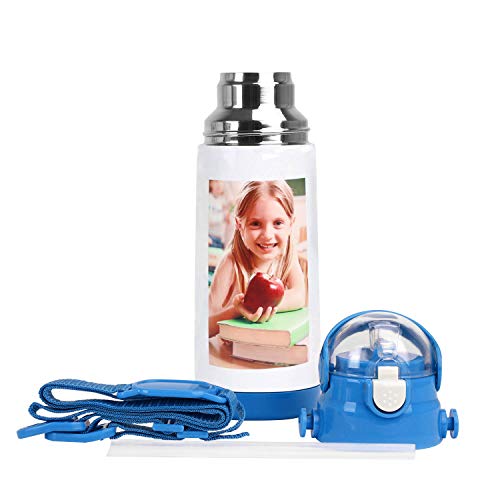 IPENNY Kinder Personalisierte Auslaufsichere Trinkflasche Edelstahl mit Name Foto Bild Text Selbst Bedrucken Motiv Geschenk Wasserflasche Kohlensäure Thermosflasche Schule Sport Outdoor Camping 350ML von IPENNY