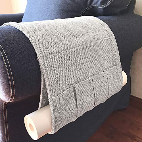 IPENNY Sofa Armlehne Organizer Betttasche Couch Stuhl Aufbewahrungstasche Hängende Canvas Speicherbeutel für Handy Buch Stifte Zeitschrift und TV Fernbedienung von IPENNY