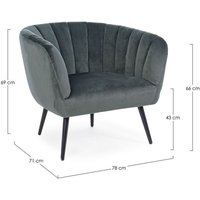 Avril Sessel aus grauem Metall und Samt von IPERBRIKO