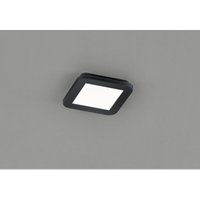 Camillus LED-Deckenleuchte, quadratisch, dimmbar, schwarz, IP44, 17 x 17 cm, Trio-Beleuchtung von IPERBRIKO