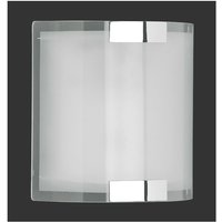 Chrom-Wandleuchte Divo und sandgestrahltes weißes Glas 20 x 20 cm Trio-Beleuchtung von IPERBRIKO