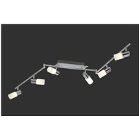 Clapton Spotlight 6 Spot LED Chrom und weißes Glas L150 cm Trio Lighting von IPERBRIKO