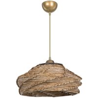 Deckenlampe Risa MDL4940 mit rustikalem Lampenschirm aus geflochtenem Papier H57xL40 von IPERBRIKO