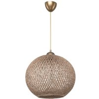 Deckenlampe Yumak MDL4746 mit Schirm aus beigem Seil H65xL35 von IPERBRIKO