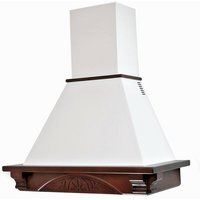 Dolce vita weiße rustikale Dunstabzugshaube mit Holzrahmen in tabakfarbener Einlage 90 cm von WEBMARKETPOINT