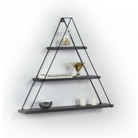 Iperbriko - Dreieckiges Wandregal schwarz Pyramidenvitrine cm 74 x 13 x 61 h von IPERBRIKO