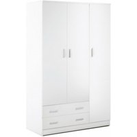 Dreitüriger Kleiderschrank mit zwei Schubladen Weiß 115x52x h180 cm von IPERBRIKO