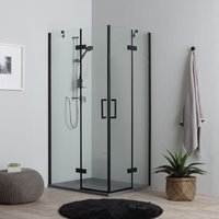 Iperbriko - Duschkabine 120x80 schwarz mit doppelt schwenkbaren Türen von IPERBRIKO
