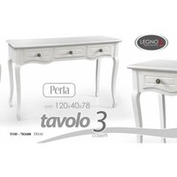 Iperbriko - Eleganter shabby weißer Tisch 120 x 40 x 78 h drei Schubladen von IPERBRIKO