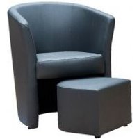 Gepolsterter Sessel mit grauem Kunstlederbezug und abnehmbarem Puff 64x63xh.76 von IPERBRIKO