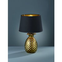 Iperbriko - Gold Pineapple Pineapple Tischlampe mit schwarzem Lampenschirm Ø28 cm Trio Lighting von IPERBRIKO