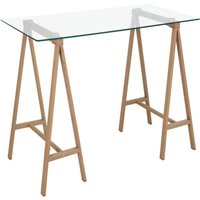 Iperbriko - Alchimia moderner Schreibtisch mit Glasplatte 140x70x76h cm von IPERBRIKO