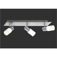 Clapton Strahler 3 Spot Led Chrom und Weißglas L50 cm Trio Lighting von IPERBRIKO